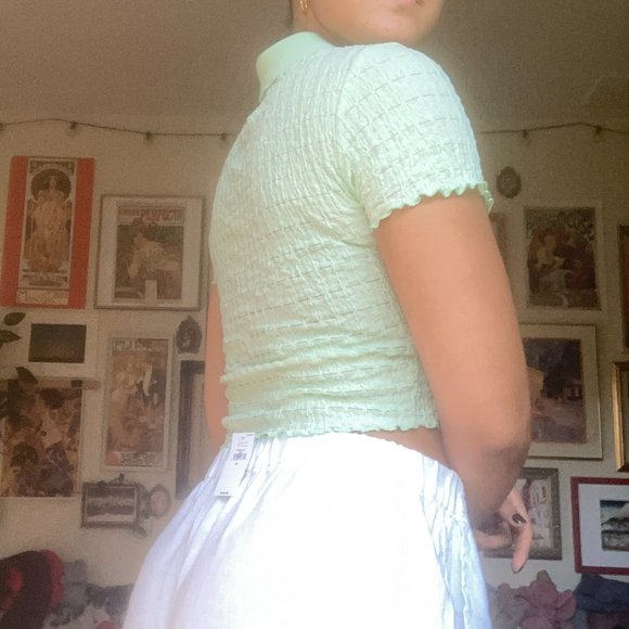 Urban Outfitters Shirred Polo Crop Top - Picture 4 of 7